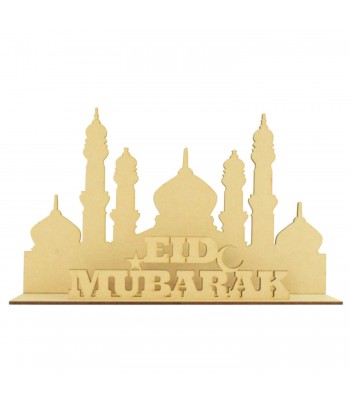 Laser Cut 3mm 'Eid Mubarak' Temple Sign on stand