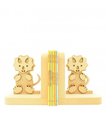 18mm Freestanding MDF 3d Triceratops With Accessories Pair of Bookends