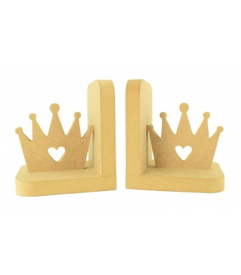 18mm Freestanding MDF Princess Crown Shape Pair of Bookends