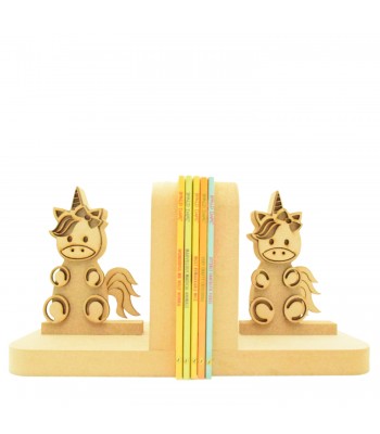 18mm Freestanding MDF 3d Unicorn With Accessories Pair of Bookends
