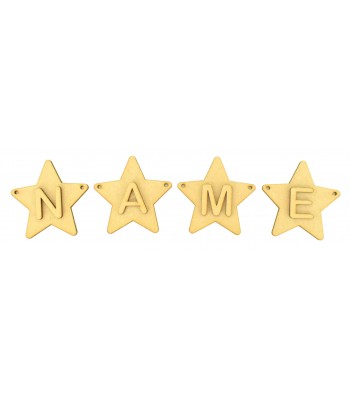 Laser Cut Personalised Star Bunting with Letters - (AR)