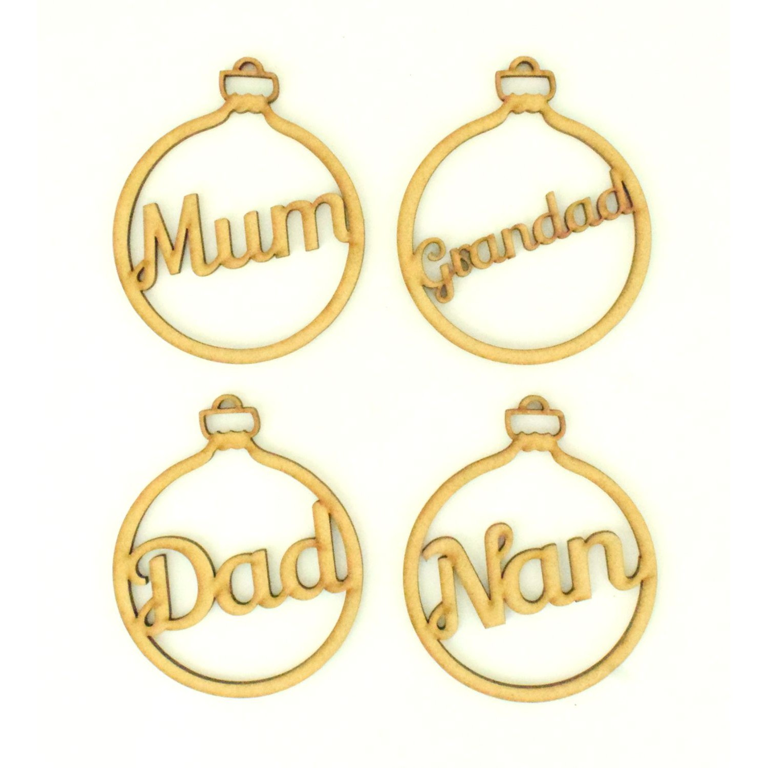 MDF Laser Cut Christmas Bauble Tree Decoration In Loving Memory Sister