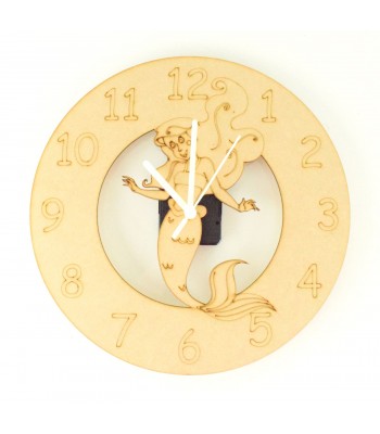 Laser cut Mermaid Clock with Clock Mechanism