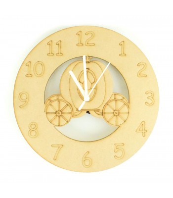 Laser cut Princess Carriage Clock with Clock Mechanism