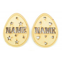 Laser Cut Personalised Easter Egg Bauble - Hearts or Stars