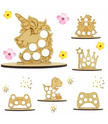 6mm Mixed Boys & Girls Easter Themed Mini Creme Egg Holder on a Plain Stand - Bargain Pack of 12