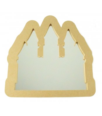 18mm Freestanding MDF Princess Castle Shape Mirror - Size Options