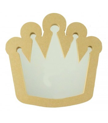 18mm MDF Princess Crown Mirror Shape - Size Options