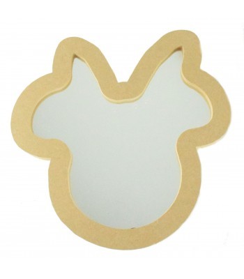 18mm MDF Mouse Head with Bow Mirror Shape - Size Options
