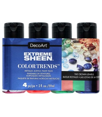 DecoArt Extreme Sheen The Crown Jewels Acrylics - 4 Value Pack - 2oz