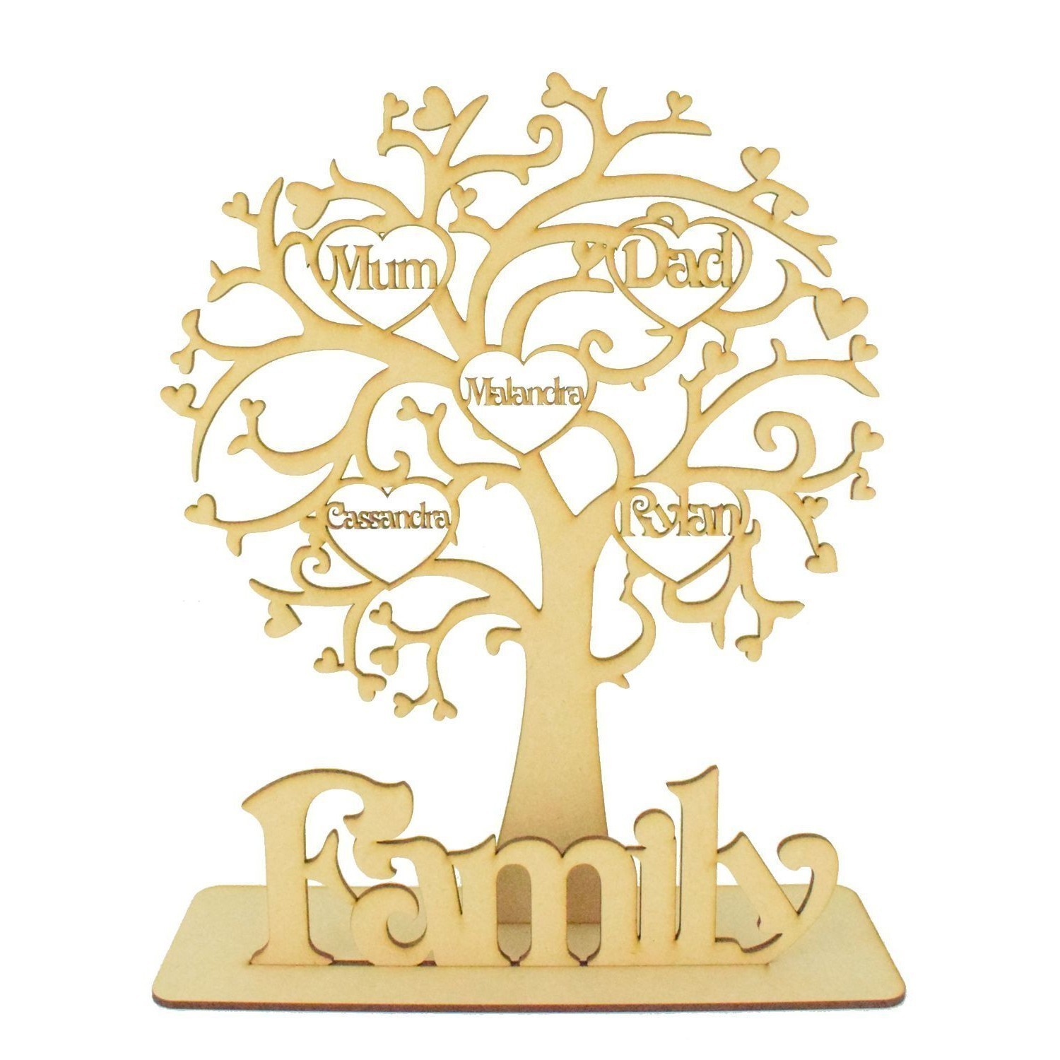 Remembrance Tree Names Personalised Stand 3mm MDF Laser Cut Wooden Craft Blank