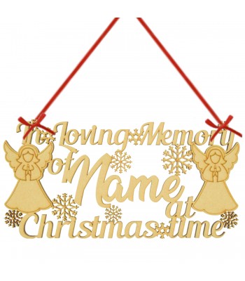 Laser Cut Personalised 'In Loving Memory...' Sign with Angles - Size Options