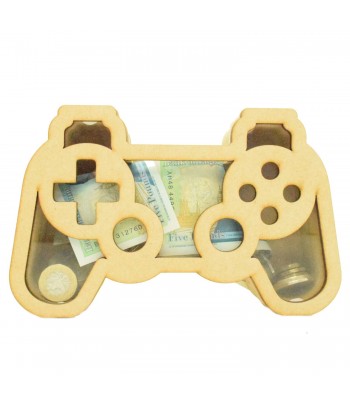 Personalised 18mm Re Fillable Money Box Drop Box - Laser Cut 3mm 3D Design - Playstation Design