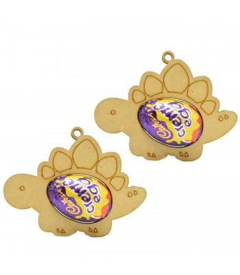 Laser Cut Easter Pack Of 2 Baubles To Hold A Single Creme Egg - Cute Dinosaur