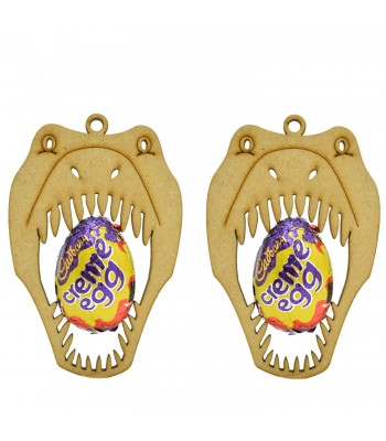 Laser Cut Easter Pack Of 2 Baubles To Hold A Single Creme Egg - T-Rex Dinosaur