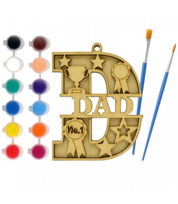 Laser Cut Children's Paint Your Own Layered Letter Bauble - D is for Dad