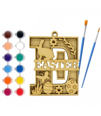 Laser Cut Children's Paint Your Own Layered Letter Bauble - E is for Easter 