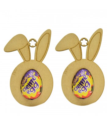 Laser Cut Easter Pack Of 2 Baubles To Hold A Single Creme Egg - Bunny Ears
