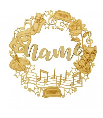 Laser Cut Detailed Musical Theatre Design 2 Wreath -  Personalised 3D Wording Options