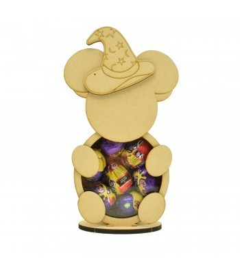 Personalised 18mm Re Fillable Chocolate and Sweets Easter Drop Box - Laser Cut 3mm 3D Design On 6mm Stand - Boy Mouse Design