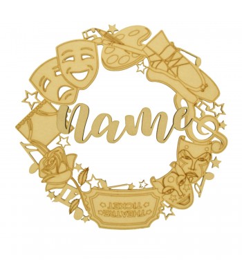 Laser Cut Detailed Musical Theatre Design 1 Wreath -  Personalised 3D Wording Options
