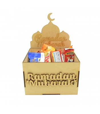 Laser Cut Ramadan Mubarak Hamper Treat Boxes - Etched Ramadan Mubarak Mosque Design