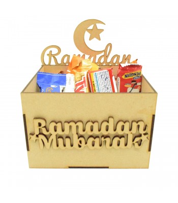 Laser Cut Ramadan Hamper Treat Boxes - Stencil Star Moon Design