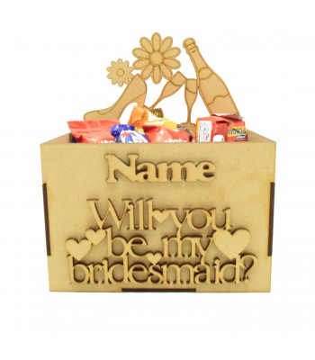 Laser Cut 'Will You Be My Bridesmaid? Hamper Treat Boxes - Wedding Theme