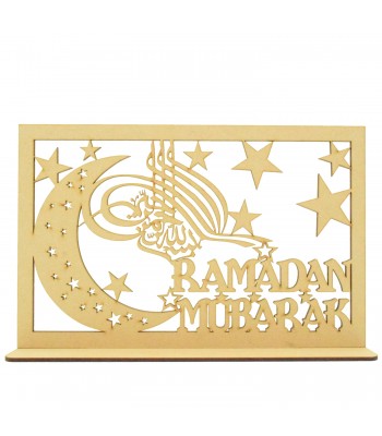 Laser Cut 'Ramadan Mubarak' Sign on stand