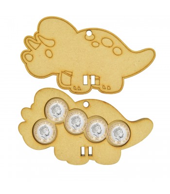 Laser Cut Money Coin and Notes Holder Hanging Decoration - Cute Dinosaur