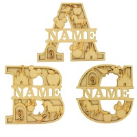 Laser Cut Personalised Themed Layered Letter with Name - Magic Castle Themed - Size Options