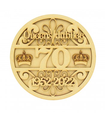 Laser Cut ' Queen's Platinum Jubilee' 1952-2022 - 3D Circle Plaque