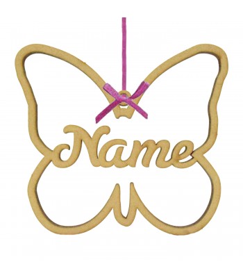 Laser Cut Personalised Butterfly Shape with Name Hanging Decoration
