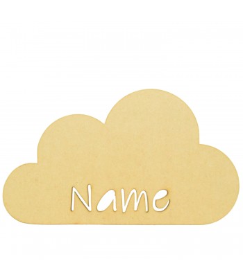  Laser Cut 3mm Personalised Cloud Shape With Stencil Cut Name