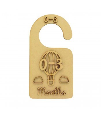 Laser Cut 3mm Personalised Baby Clothes Dividers - 3D Hot Air Balloon Theme Shapes