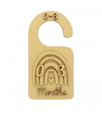 Laser Cut 3mm Personalised Baby Clothes Dividers - 3D Rainbow Theme Shapes
