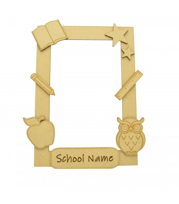 Laser Cut Themed Personalised 3D Selfie Photo Frame - School Shapes
