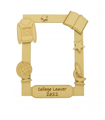 Laser Cut Themed Personalised 3D Selfie Photo Frame -  College Leaver Themed Shapes