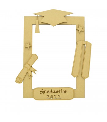 Laser Cut Themed Personalised 3D Selfie Photo Frame - Graduation Shapes