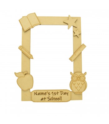 Laser Cut Themed Personalised 3D Selfie Photo Frame - School Themed Shapes