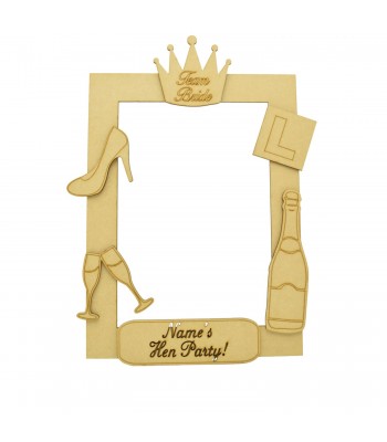 Laser Cut Themed Personalised 3D Selfie Photo Frame - Hen Party Shapes