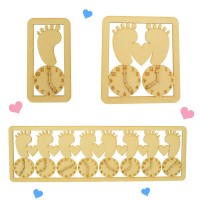 Laser Cut Birth Details Baby Feet And Clock Frame - Clock Options