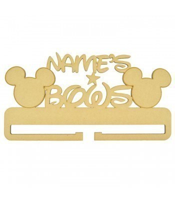 Laser Cut Personalised Large 'Bows' Rail/Holder with Boy Mouse Shapes