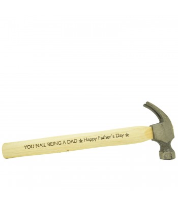 Laser Engraved Wooden Personalised 'You Nail Being a Dad Happy Father's Day' Hammer