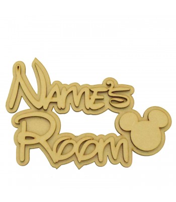 Laser Cut Personalised 3D Fancy Bedroom Sign - Boy Mouse Head Themed - Size Options
