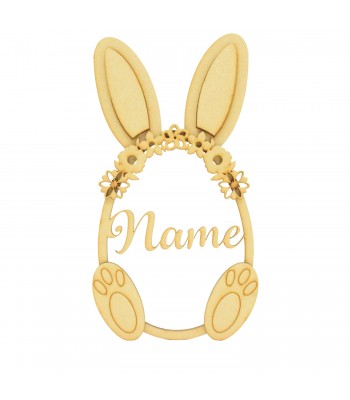 Laser Cut Personalised Egg Shaped With 3D Accessories Wall Art Hoop - Size Options 