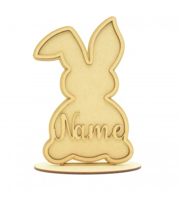 Laser Cut Personalised 3d Easter Bunny Rabbit On A Stand