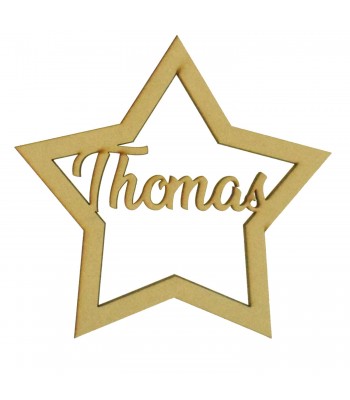 Laser Cut Personalised Name Star - Wall Art Frame - Size Options  