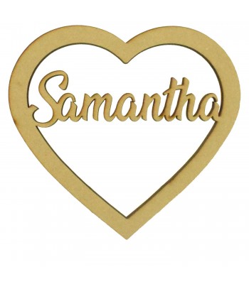 Laser Cut Personalised Name Heart - Wall Art Frame - Size Options  