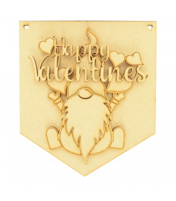 Laser Cut Valentines Gonk Flag Large Bunting Banner With Love Heart Shapes
